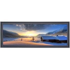 11x35 Panoramic Picture Frame Solid Wood Black Suitable for Photo, Posters,Panoramic, Puzzle, including Hanging Hardware (C23B1135)