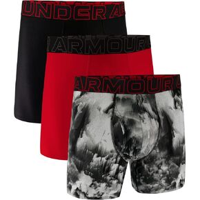 Under Armour Men's 3-Pack Performance Tech Print 6" Boxer Briefs