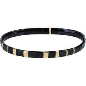 KELITCH Classic Tila Beads Bracelets Friendship Wrap Bracelets Boho Couples Cuff Bangles - 09I