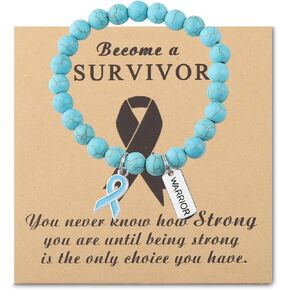 Gzrlyf Ovarian Cancer Awareness Bracelet Cervical Cancer Gift Ovarian Survivor Gift PTSD Support Bracelet Patient Jewelry