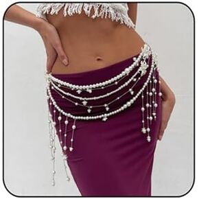 سلسلة الخصر اللؤلؤ للنساء سلاسل جسم بطن الطبقات زهرة شرابات اللؤلؤة بؤلؤة سلاسل الجسم بيكيني البطن مثير المجوهر