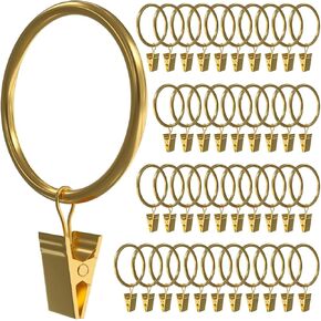 40 PCS حلقات الستار مع مقاطع ، خطافات حلقات مقطع الستار ، قطرها 1.5 بوصة تناسب قضيب يصل إلى 1.2 بوصة ، حلقات الفولاذ المقاوم للصدأ المعدنية لتعليق أقواس الأقواس （خمر الأسود）