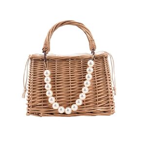 KESYOO 1pc Pearl Handbag Summer Handle Purse Mini Purse Woman Handbag Mini Wallets for Women Portable Bag Pearl Bag Crossbody Shoulder Bag Multipurpose Crossbody Miss Bags Manual Straw