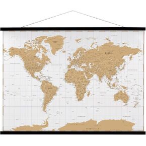 FALAMON Magnetic Poster Hanger Frame,60x40 60x50 60x30 Teak Wood Magnet Poster Frame for Posters,Prints,Photos,Pictures,Maps,Scrolls,and Canvas Artwork(Black,60")