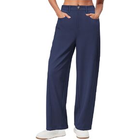 Arach&Cloz 2025 Women's Stretch Wrinkle Free Wide Leg Trousers Casual High Elastic Waisted Loose Palazzo Pants with Pockets
