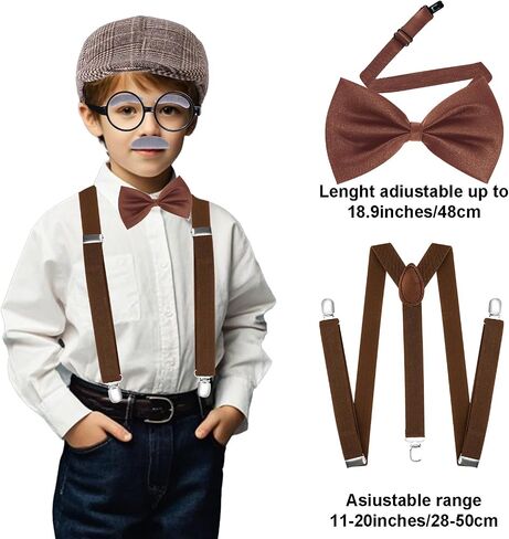7 PCS 100 Day of School Costume Old Man Costume Grandpa Costume Accessories Set 1920s Old Man Costume Set with Hat in Saudi Arabia