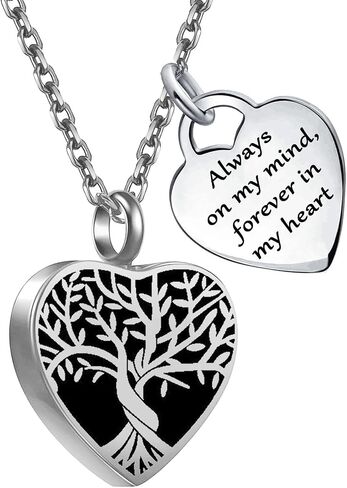 Tree of Life Urn Necklace for Men Women Heart Cremation Jewelry for Ashes of Loved Ones Keepsake Memorial Urn Locket in Kuwait