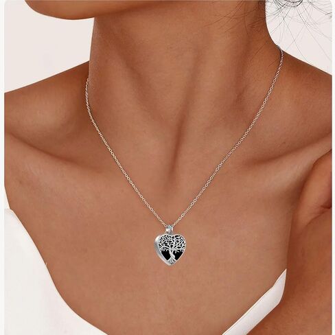 Tree of Life Urn Necklace for Men Women Heart Cremation Jewelry for Ashes of Loved Ones Keepsake Memorial Urn Locket in Kuwait