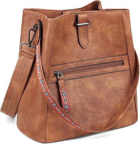 FADEON Bucket Bag for Women Purses and Handbags Designer Hobo Bags for Women Crossbody PU Leather Shoulder Bag Trendy Brown in Kuwait