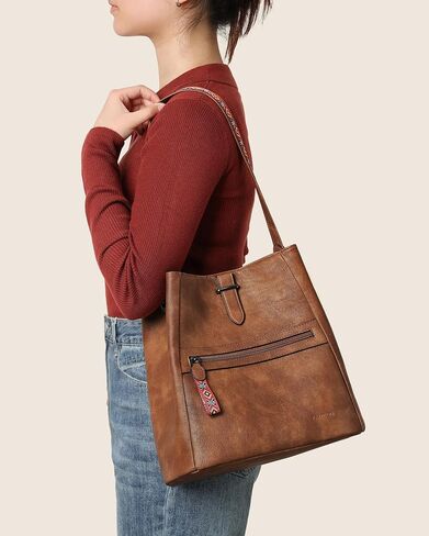 FADEON Bucket Bag for Women Purses and Handbags Designer Hobo Bags for Women Crossbody PU Leather Shoulder Bag Trendy Brown in Kuwait