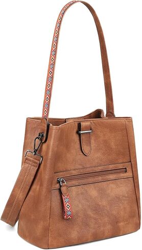 FADEON Bucket Bag for Women Purses and Handbags Designer Hobo Bags for Women Crossbody PU Leather Shoulder Bag Trendy Brown in Kuwait
