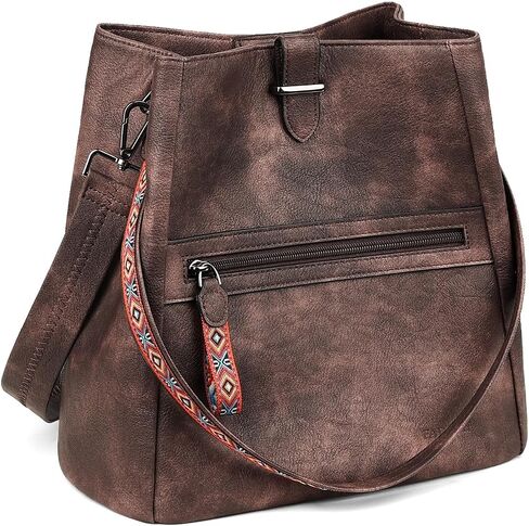FADEON Bucket Bag for Women Purses and Handbags Designer Hobo Bags for Women Crossbody PU Leather Shoulder Bag Trendy Brown in Saudi Arabia