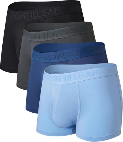 COLORFULLEAF Mens Boxer Briefs Short Leg Soft Rayon Made From Bamboo Underwear Trunks for Men Pack in Saudi Arabia