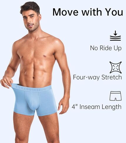COLORFULLEAF Mens Boxer Briefs Short Leg Soft Rayon Made From Bamboo Underwear Trunks for Men Pack in Saudi Arabia
