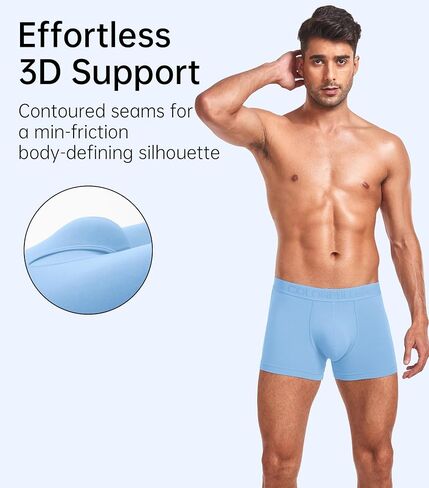 COLORFULLEAF Mens Boxer Briefs Short Leg Soft Rayon Made From Bamboo Underwear Trunks for Men Pack in Saudi Arabia