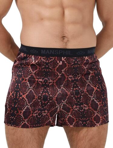 MANSPHIL Printed Silk Boxer Short for Men, Premium 6A Grade 22 Momme Mulberry Silk in Saudi Arabia