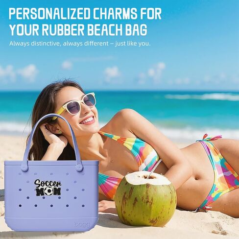Soccer Mom Charm for Bogg Bag – Cute & Stylish Accessories for Women – Compatible with Rubber Beach Bags of Most Sizes & Brands in Kuwait