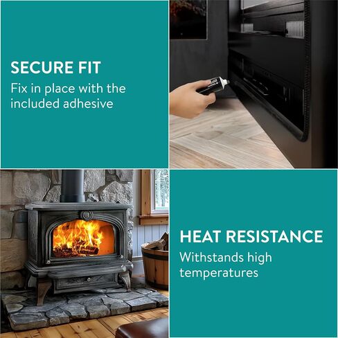 Navaris Wood Stove Door Gasket - 3/8" x 118" Rope Seal Replacement for Wood Burning Stoves, Smoker, Fireplace, Log Burner - Heat and Fire Resistant in Saudi Arabia