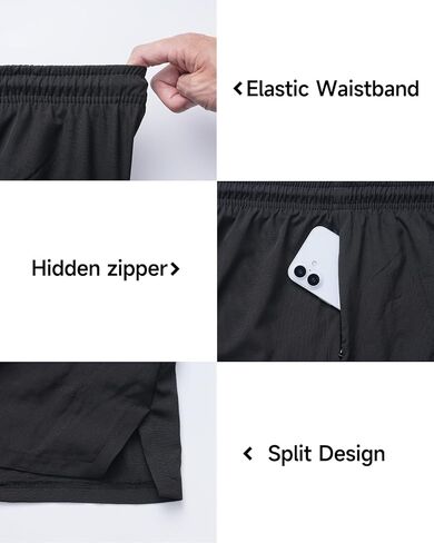 Mens Board Shorts with Pockets 5 inch Swim Trunks with Compression Liner, Quick Dry Beach Short Men Bathing Suits in Kuwait