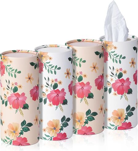 حامل أنسجة السيارات 4 حزمة مع أنسجة الوجه أنابيب السفر أنابيب مربع الحاوية ملائمة لنسجة كوب السيارة أسطوانة الجيل الثالث in Kuwait