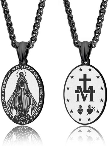 LAOYOU Saint St Michael/Christopher/Virgin Mary/Benedict Medal Necklace for Teen Men Women Patron Pendant Religious gifts Amulet Jewelry in Kuwait