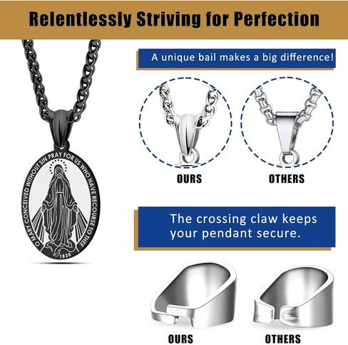 LAOYOU Saint St Michael/Christopher/Virgin Mary/Benedict Medal Necklace for Teen Men Women Patron Pendant Religious gifts Amulet Jewelry in Kuwait