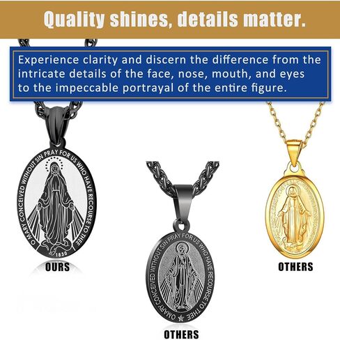 LAOYOU Saint St Michael/Christopher/Virgin Mary/Benedict Medal Necklace for Teen Men Women Patron Pendant Religious gifts Amulet Jewelry in Kuwait