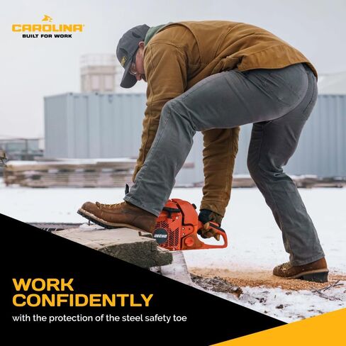 Men's Carolina Steel Toe Waterproof Lace - to - Toe Logger Boots Black in Saudi Arabia