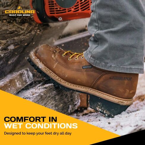 Men's Carolina Steel Toe Waterproof Lace - to - Toe Logger Boots Black in Saudi Arabia