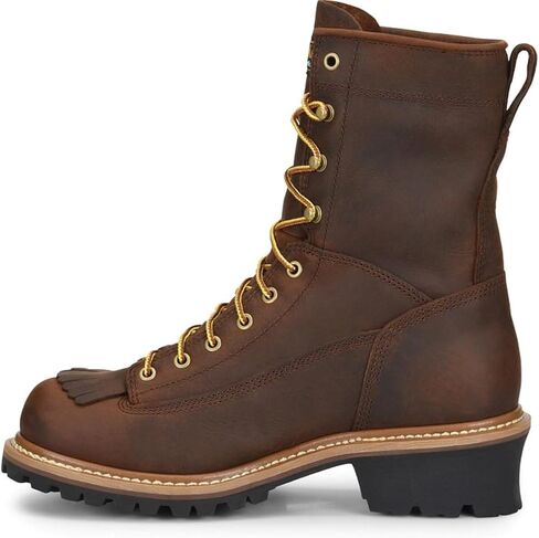 Men's Carolina Steel Toe Waterproof Lace - to - Toe Logger Boots Black in Saudi Arabia
