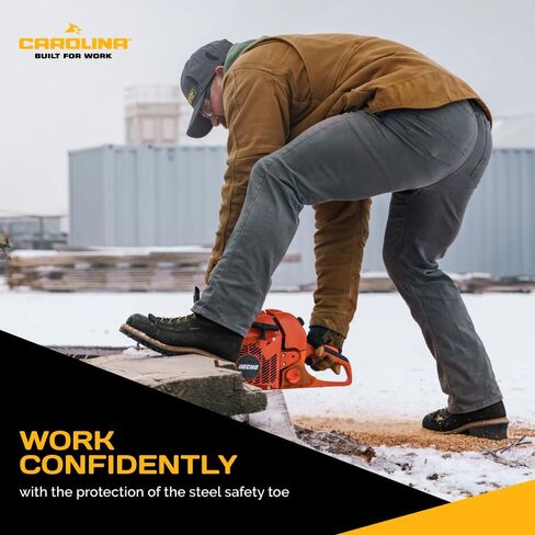 Men's Carolina Steel Toe Waterproof Lace - to - Toe Logger Boots Black in Saudi Arabia
