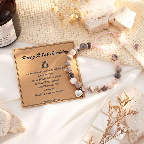 HGDEER 5th 8th College High School Graduation Day Gifts for Her Natural Stone Bracelet to Women Gifts for Sister Friend Daughter Granddaughter Niece in Saudi Arabia