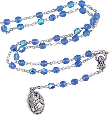 VILLAGE GIFT IMPORTERS Italian Glass Crystal Chaplets | 4 Colors | Saint Michael and Guardian Angel Medal | The Chaplet of St. Michael the Archangel in Saudi Arabia