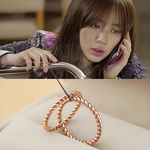 Liu Jun Copper Tensor Ring for Women ، Tensor Pure Tensor Solid Twisted Rings Health Rings مجموعة للنساء موضة هدايا مجوهرات الطاقة in Kuwait