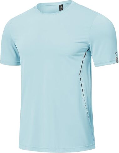BGOWATU Men's Workout Shirts Quick Dry Athletic Gym T-Shirts Breathable Short Sleeve Sports Performance Tee Tops in Saudi Arabia