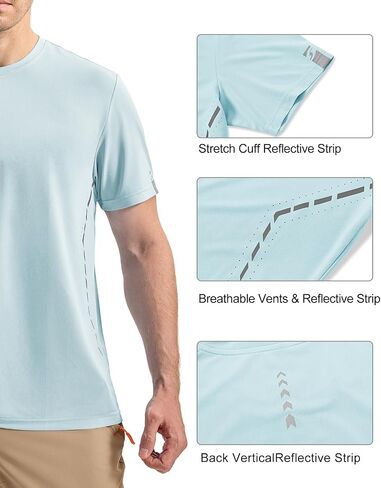 BGOWATU Men's Workout Shirts Quick Dry Athletic Gym T-Shirts Breathable Short Sleeve Sports Performance Tee Tops in Saudi Arabia