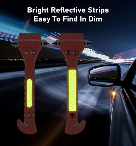 مطرقة سلامة السيارات 4 حزمة ، قاطع زجاج نافذة ، قاطع حزام الأمان أداة هروب الطوارئ مع شريط عاكس خفيف لإنقاذ الأسرة ، مجموعة البقاء على قيد الحياة لإنقاذ الحياة in Kuwait