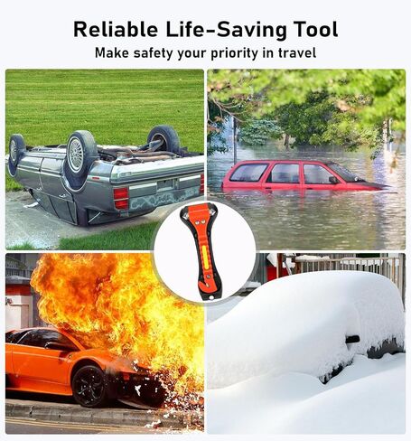 مطرقة سلامة السيارات 4 حزمة ، قاطع زجاج نافذة ، قاطع حزام الأمان أداة هروب الطوارئ مع شريط عاكس خفيف لإنقاذ الأسرة ، مجموعة البقاء على قيد الحياة لإنقاذ الحياة in Kuwait