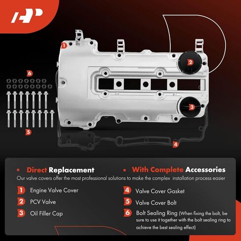 A-Premium Engine Valve Cover, with Gasket & Oil Filler Cap, Compatible with 2011-2021, Chevy Cruze Sonic Trax Volt, Buick Encore, Cadillac ELR, 1.4L Turbo Gas, Replace # 55573746 25198498 264-968 in Saudi Arabia
