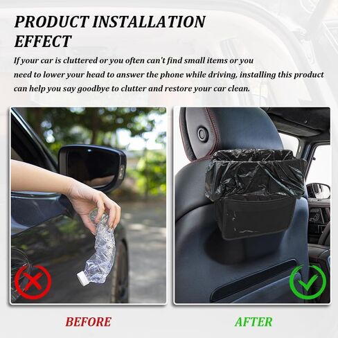 Car Seat Back Organizer, Car Organizers and Storage, Multipurpose Car Organizer Hanging, Auto Accessories PU Leather Vehicle Backseat Hanging Storage Pocket Universal for Most Cars (Black) in Kuwait