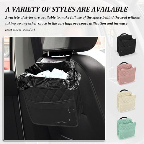 Car Seat Back Organizer, Car Organizers and Storage, Multipurpose Car Organizer Hanging, Auto Accessories PU Leather Vehicle Backseat Hanging Storage Pocket Universal for Most Cars (Black) in Kuwait