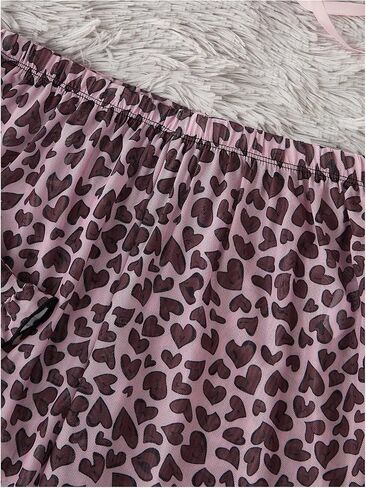 نساء 2 قطعة مثيرة الشبكة شباك pajama مجموعة الفهد طباعة الكشكش تقليم كامي أعلى والسراويل Sleepwear cheetah طباعة pjs in Kuwait