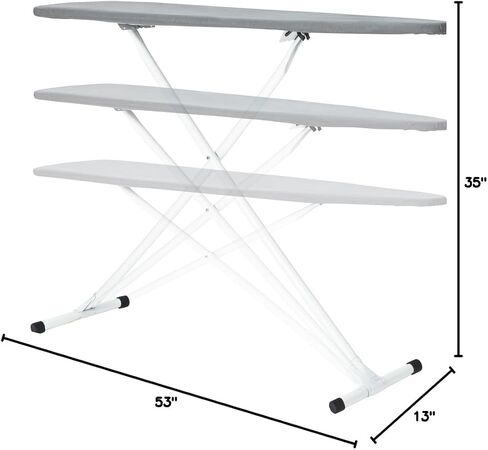 Ironing Board Full Size; Made in USA by Seymour Home Products (Beige) Bundle Includes Cover + Pad | Iron Board w/Steel T-Legs Adjustable from Tabletop up to 36" High in Saudi Arabia