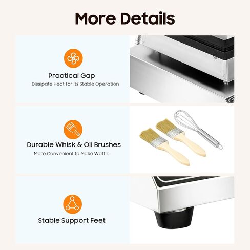 Commercial Corn Dog Waffle Maker 5 Piece Hot Dog Cheese Stick Press Iron,Temperature Controlled,Stainless Steel Waffle Bread Maker For Corn Dogs,Cheese Sticks,Cakes,Sausage Rolls,110V in Kuwait