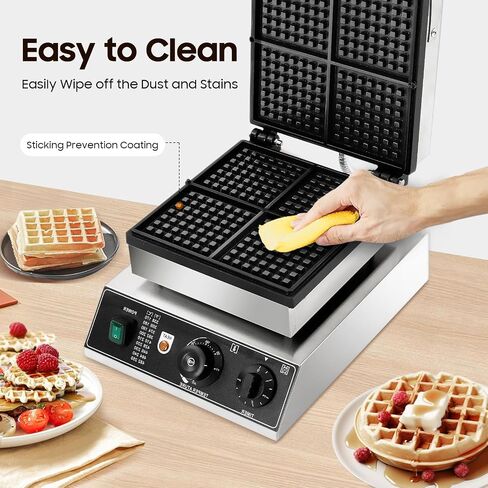 Commercial Corn Dog Waffle Maker 5 Piece Hot Dog Cheese Stick Press Iron,Temperature Controlled,Stainless Steel Waffle Bread Maker For Corn Dogs,Cheese Sticks,Cakes,Sausage Rolls,110V in Kuwait