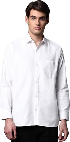Men's Cotton Oxford Cotton Button-Down Shirt, Long Sleeve, Regular Fit in Kuwait