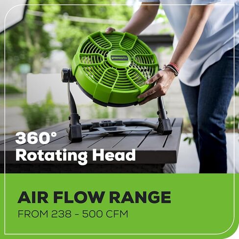 Greenworks 40V 10" (5-Speed) Fan (785 CFM), Hybrid (AC / DC), Battery Not Included in Saudi Arabia