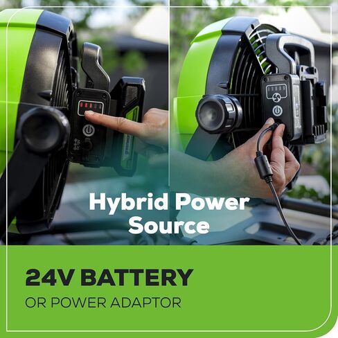 Greenworks 40V 10" (5-Speed) Fan (785 CFM), Hybrid (AC / DC), Battery Not Included in Saudi Arabia