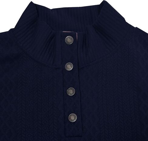 Men's Casual Sweatshirt Pullover Sweater Casual Long Sleeve Stand Collar Quarter Button Sweaters in Kuwait