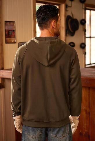 Men Tactical Hoodies Quarter Zip Long Sleeve Hooded Sweatshirts with Pockets (S-XXL) in Saudi Arabia